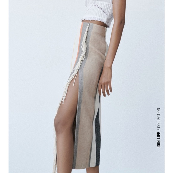 Zara striped skirt with fringes - Picture 11 of 15